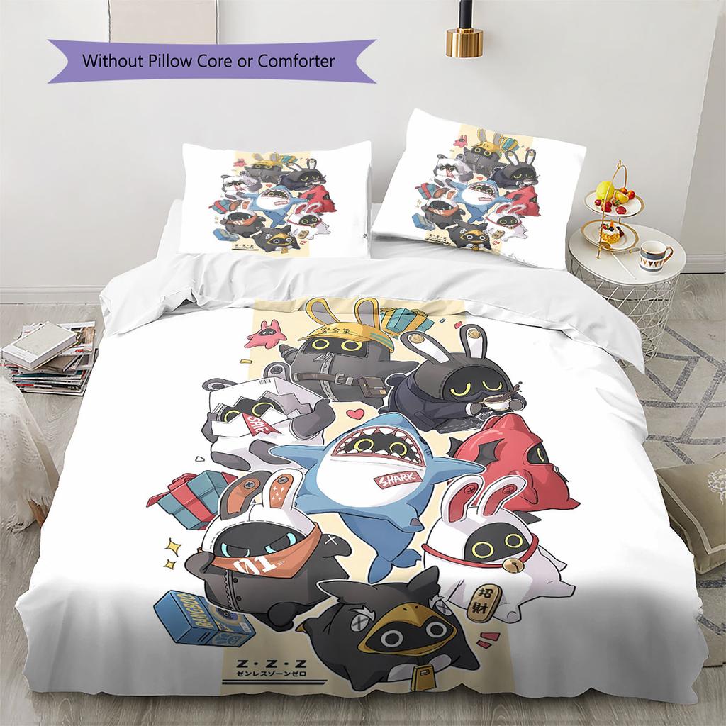 ZZZ Muster Bettwäsche Tagesdecke Set Bettbezug Kissenbezug Heimdekoration Geburtstagsgeschenk (1 Bettbezug + 2 Kissenbezüge, ohne Füllung)