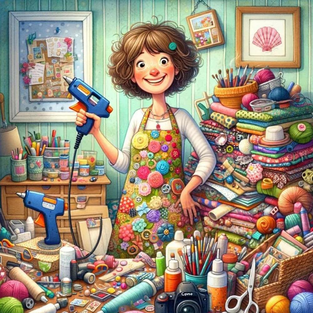 5D DIY Vollrunde Bohrer Diamantmalerei Pixie Charakter Serie Dekor 50x50cm