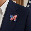 US 250th Anniversary Pin, Enamel Rhinestone American Flag Pattern Brooch, Stable Buckle Pin for Suit Bag Shawl Independence Day Anniversary Gift