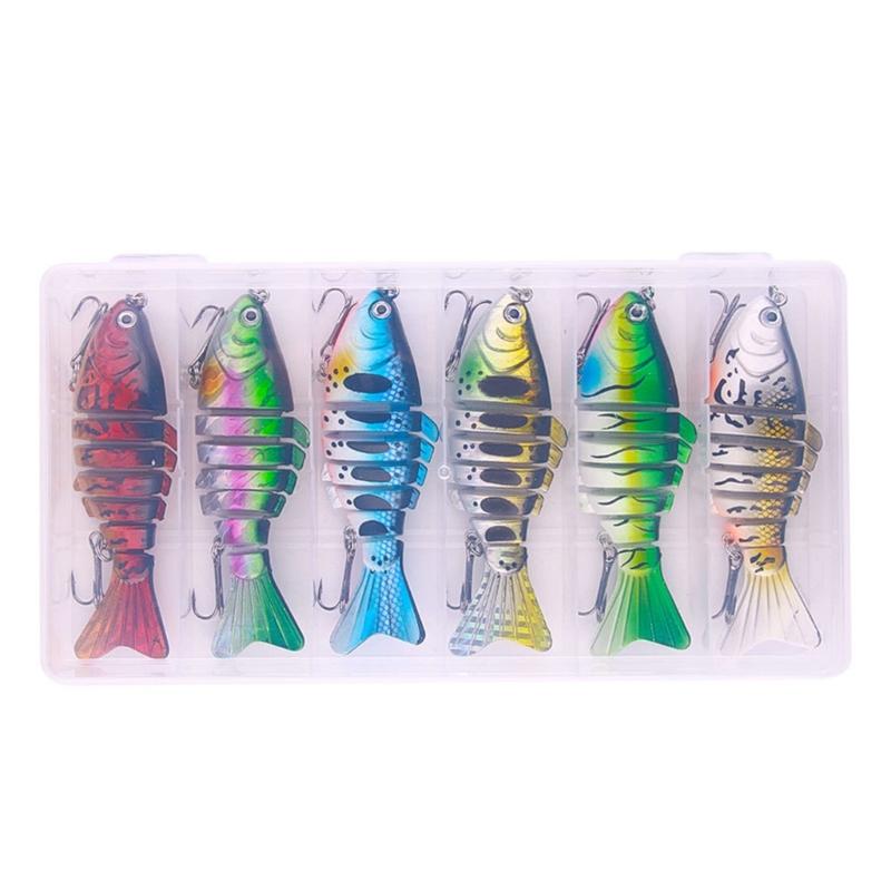 7 Segment Artificial Hard Baits Multi Jointed Swimbaits Swimming Lures with Treble Hook Saltwater Swimbait