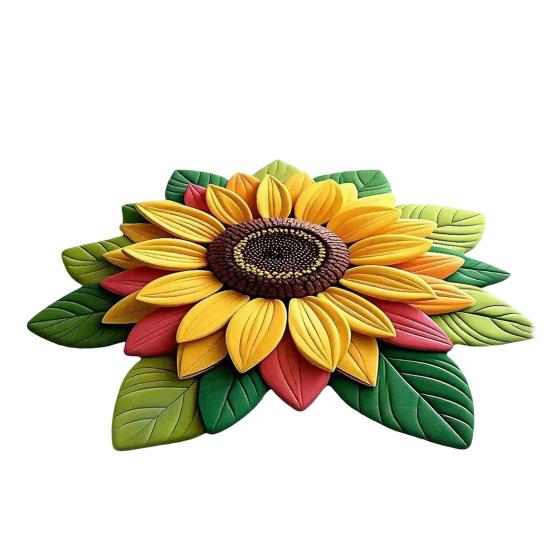 Yousheng 3D Sunflower Floral Plush Rug Non-Slip Backing Easy To Clean Various Sizes Living Room Rug Home Decor