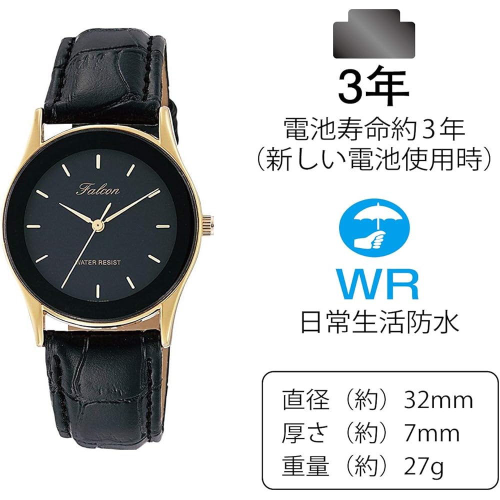 Citizen Q&Q Men's Analog Waterproof Wristwatch with Leather Strap, Model QA36-102, Black