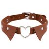 Heart Shirt Collar Faux Leather Choker, Punk Style Collar Necklace Clavicle Chain for Women