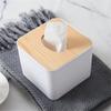 Square Tissue Box Holder Removable Wood Cover Paper Towel Dispenser Storage Organizer  Home Use