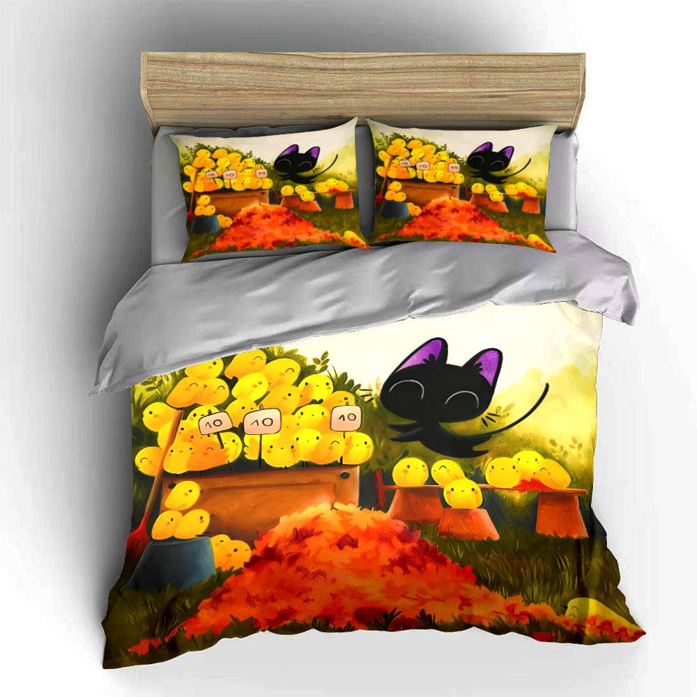Autumn Playful Decor Set Soft Comfortable Duvet Cover Bedding Set Included 1*Duvet Cover & 2*Pillowcases, Gift