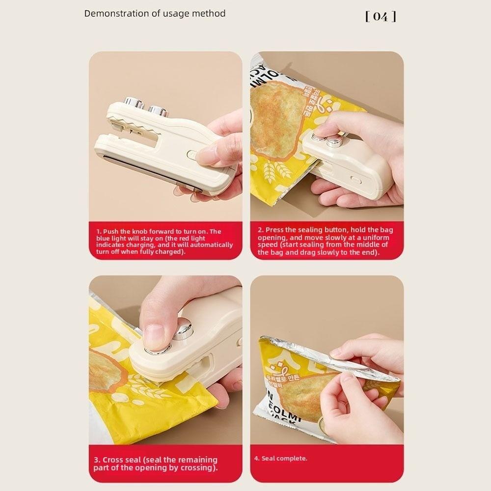 Rechargeable Snack Sealing Machine Crocodile Heat Sealer for Plastic Bag Snack Bag