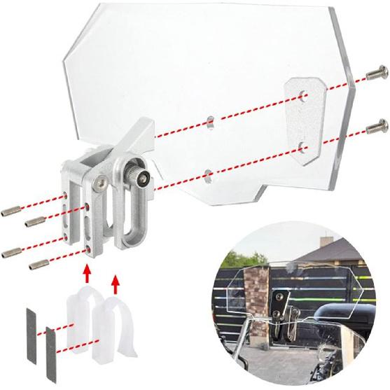 Universelle Motorrad-Windschutzscheibenverlängerung Klar Motorrad-Windschutzscheibe Luftstrom Einstellbarer Windschutz Windabweiser