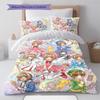 Cardcaptor Sakura Comforter Cover Set Bedding Soft Duvet Cover with Pillowcase for Bedroom Home Decor -QJY