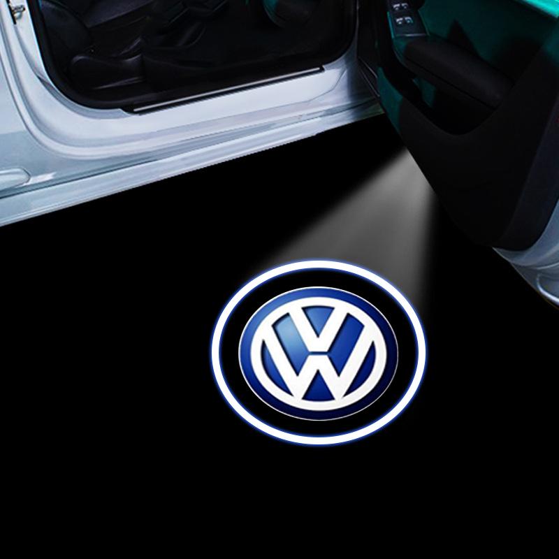 2Pcs Car Door Emblem Light LED Welcome Lamp Wireless Laser Projector For Volkswagen Golf-5 6 7 MK6 Jetta Lavida Polo Tiguan Passat B5 B6 B7
