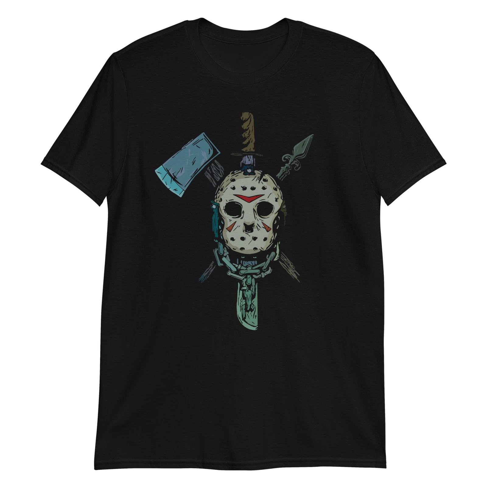 Gothic Jason Weapons Unisex T-Shirt Friday 13 Movie Retro Grunge Punk Biker M