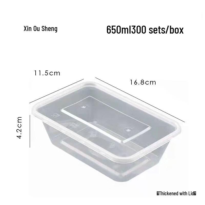 Disposable Transparent Square Food Containers with Lids