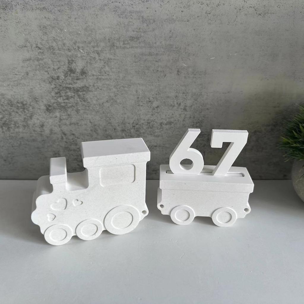 Creative Ornament Moulds Silicone Crafting Mold Resin Moulds Train Series Candle Holder Molds for Making Candlestick