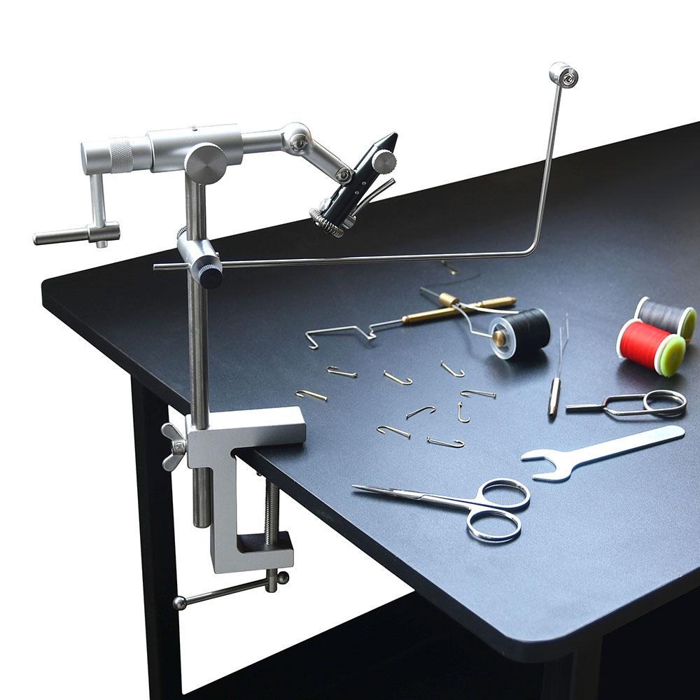 MNFT 1Set 360 Degree Rotary Fly Tying Vise with C-Clamp Strengthened Hard Jaws Rotation Precision Fly Tying Tools