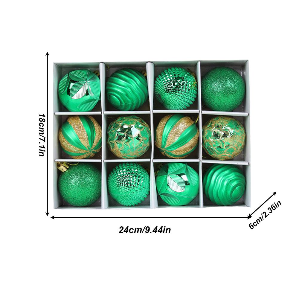 

Набор из 12 шт. елочных шаров, рождественские декоративные шары, украшение, разноцветные шары, подвеска для фестивальной вечеринки, реквизит зелёный