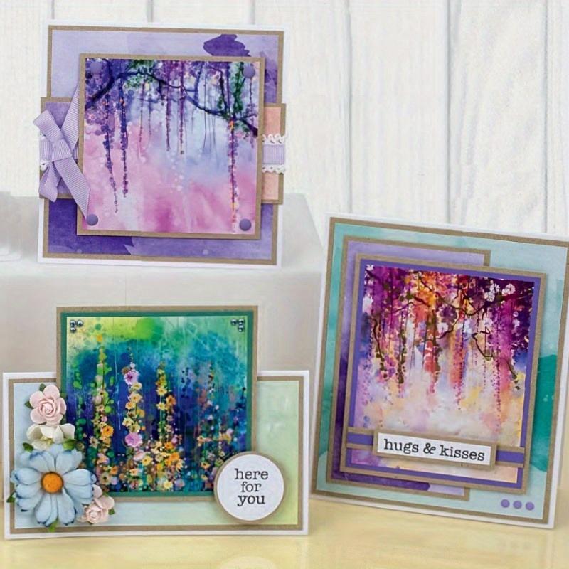 14 Sheets Water Color Craft Paper Pads Cutting Dies Art Background Origami Scrapbooking Card Making.