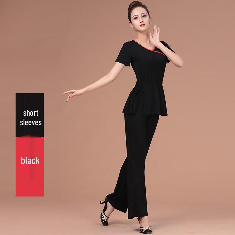 Zuoduofei Women s Short Sleeve Dance Top & Pants Set M-5XL