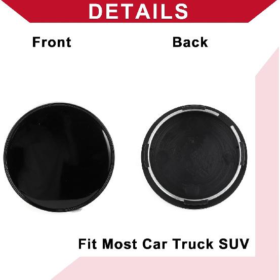 Universal Car Wheel Center Hub Cap/Inner Rim Cover Hub Caps for Most Cars/Snap-in Plastic 68mm 2.68" OD / 1 Pcs Gloss Black