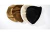 Women's Fleece-Lined Lamb Wool Beret: Warm Autumn/Winter Bucket Hat for Skiing & Outdoor Play