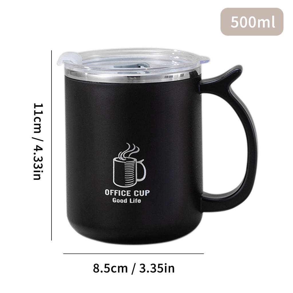  Thermal Mug 304 Stainless Steel Double Wall Insulated Milk Coffee Cup With Handle Portable Student Leak-proof Water Cup