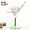 Creative Small Fresh Color Wave Dot Red Wine Glass Home Tall Cocktail Champagne Cup Vintage Ice Cream Dessert Cup
