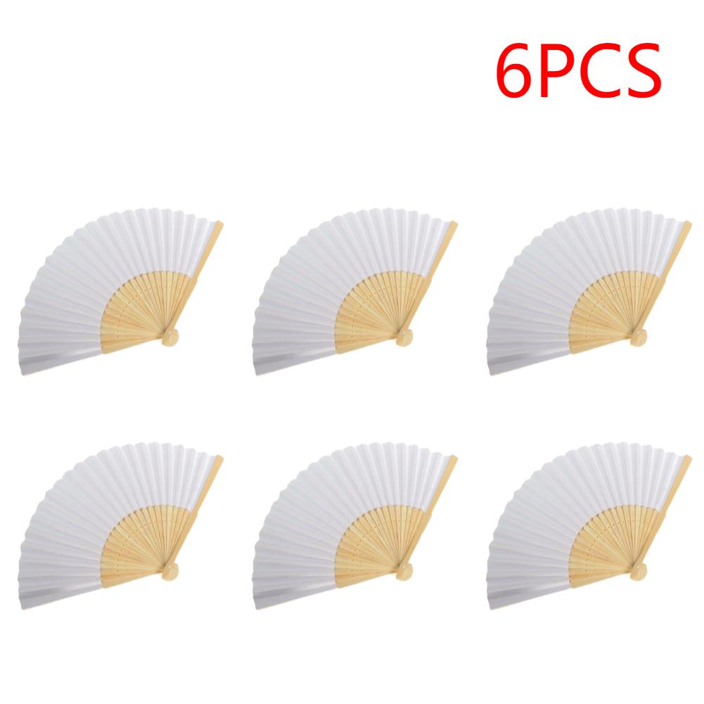 

6 шт. Ручной пустой складной веер для рисования DIY Бумага для каллиграфии Декоративные веера Ручная роспись Персонализированное искусство и ремесла для свадебной вечеринки