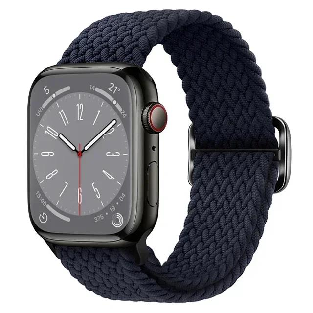 Nylon Strap for Apple Watch Ultra 2 Band 49mm 40mm 44mm 41mm 38 45mm Elastic Braided Loop Bracelet IWatch Series 9 8 7 6 SE 5 4
