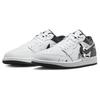 Jordan Air Jordan 1 Slip Resistant Abrasion Resistant Low top Vintage Basketball Shoes Men's White Black 553558-132(Team181-)