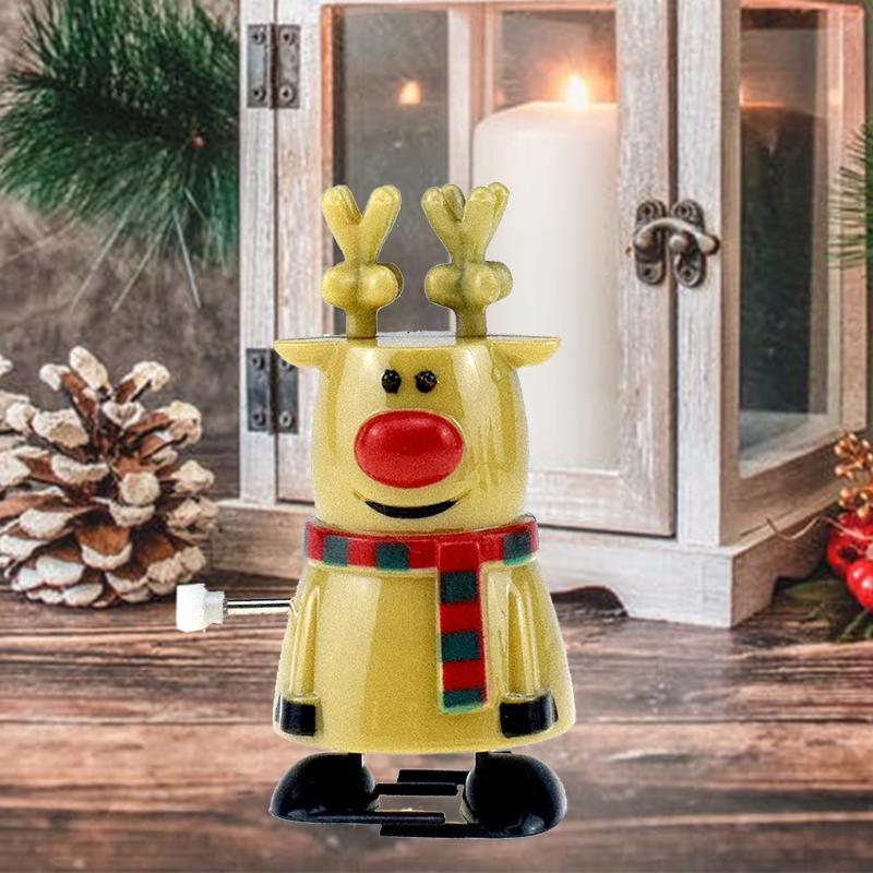 3inch Xmas Clockwork Toy Lovely Winding Toy for Baby Early Learning Education Fine Motor Skill Toy for Kindergarten Kids