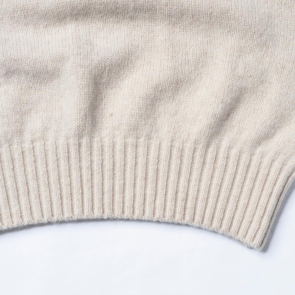 EDWARDMAX Baby Alpaca V-Neck Loose Fit Knit Cream