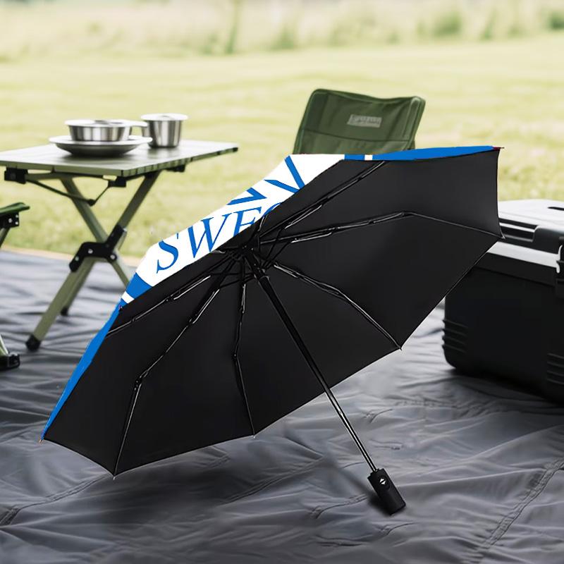 Blue Sheffield With Owl Automatic Folding Umbrella - 8-Rib Travel Umbrella with Auto Open/Close & Portable Gifts for Holidays or Birthdays