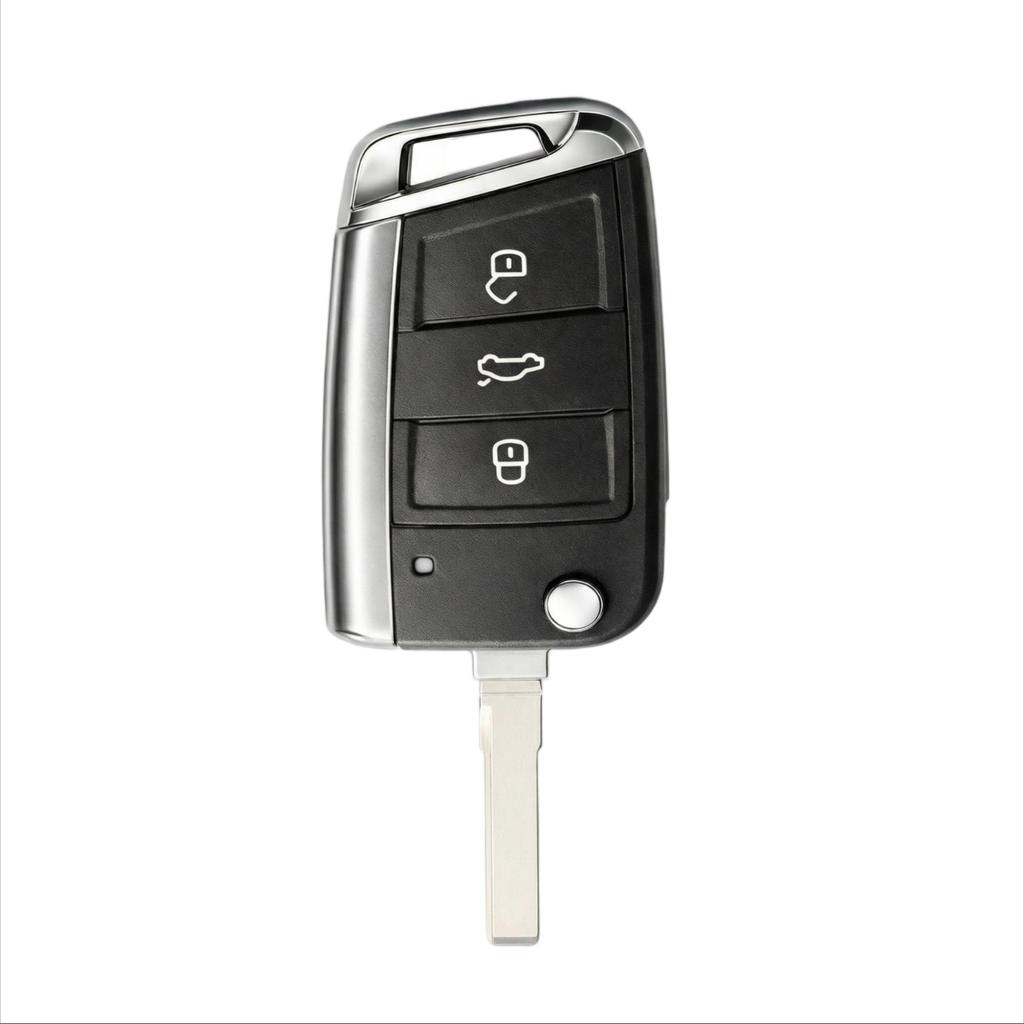 for VW Skoda SEAT Flip Key Shell HU66 Big Blade 3 Button Replacement Key Case No Electronics