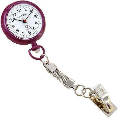 [Anfamie] Nurse Watch Strap, Nurse Watch, 14 Colors Available, Reverse Dial, Pulse Meter, Short Chain, Plum