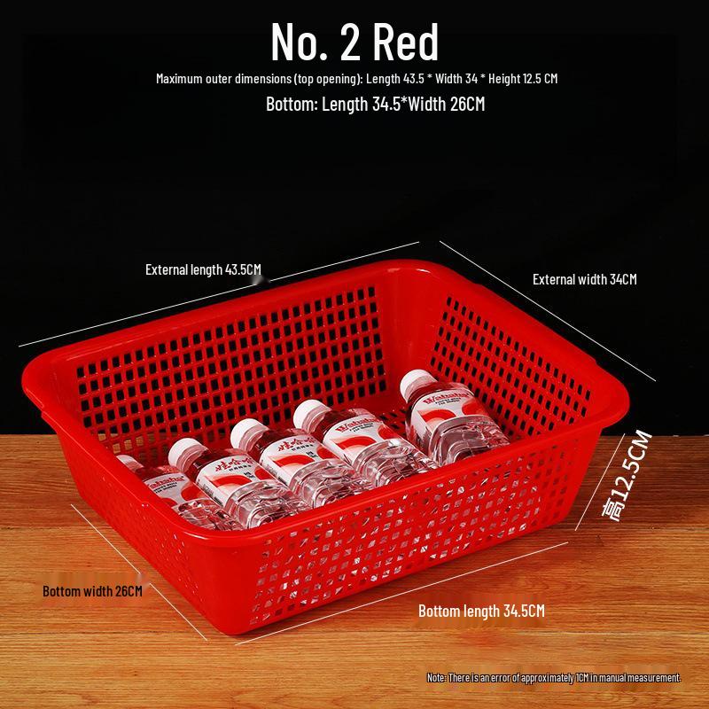 Large White Plastic Rectangular Kitchen Basket for Draining, Washing, and Storage