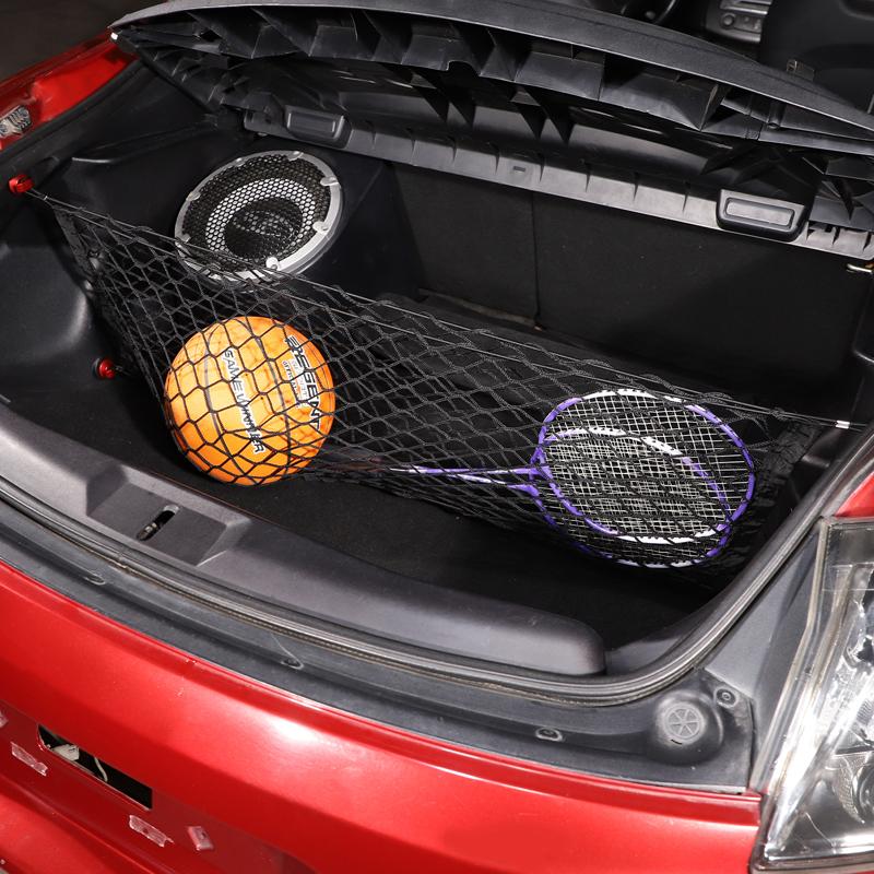 For Mitsubishi Eclipse 2008 High Elastic Double Layer Mesh Black Car Trunk Double Layer Mesh Storage Bag Mesh Car