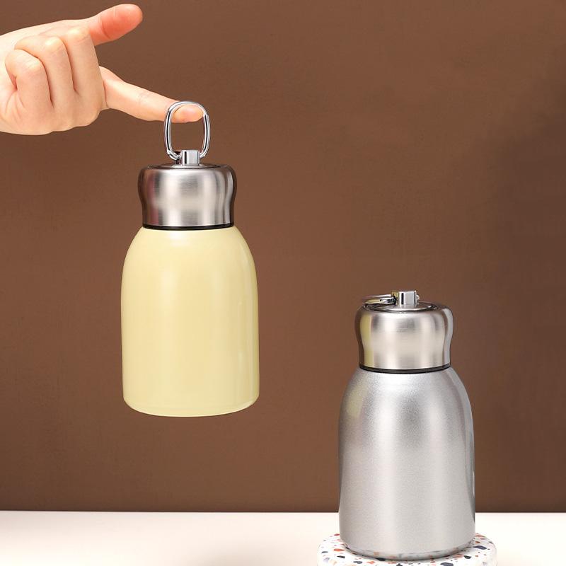 Láhev na vodu 300 ml Mini baculatý izolovaný šálek Nerezová ocel termohrnek na kávu Přenosná módní obchodní vakuová venkovní láhev