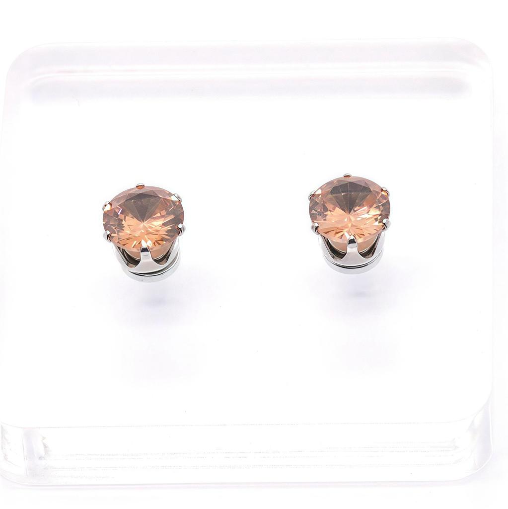 Stainless Steel Zirconia Magnetic Ear Clip - No Piercing Needed, Sparkly Hole-Free Stud for Girls