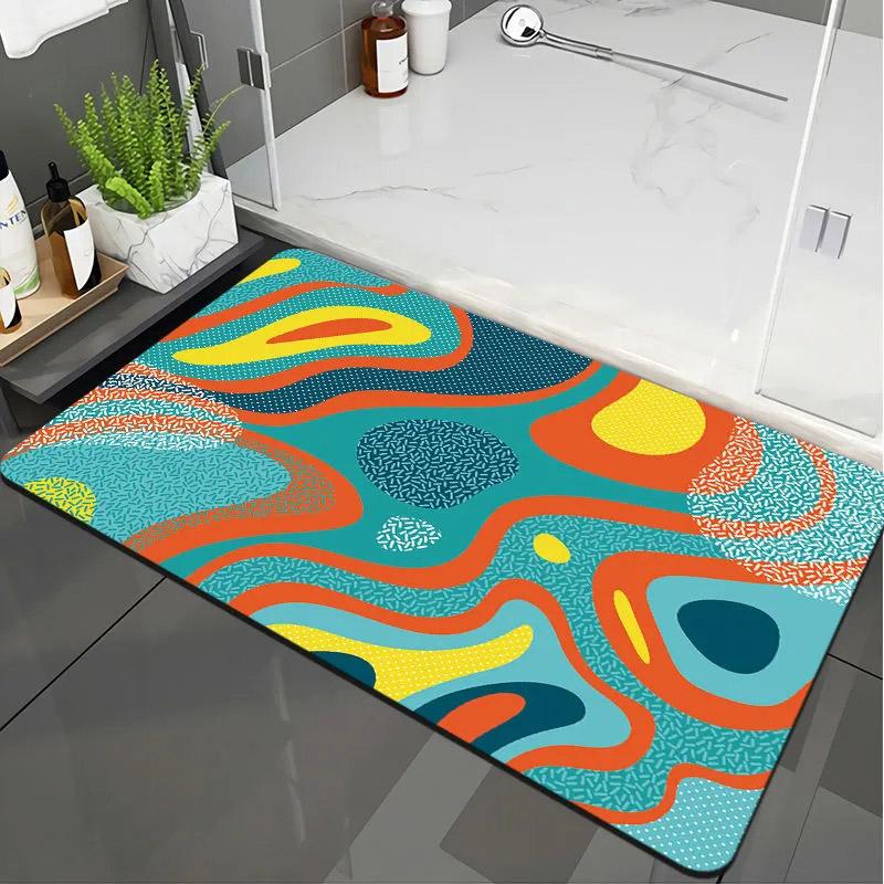 Diatom Mud Bathroom Door Mat Door Welcome Mat Kitchen Mat Anti-slip Floor Mat Absorbent Quick-drying Soft Pad Wear-resistant Dust-proof Pad Area Rug