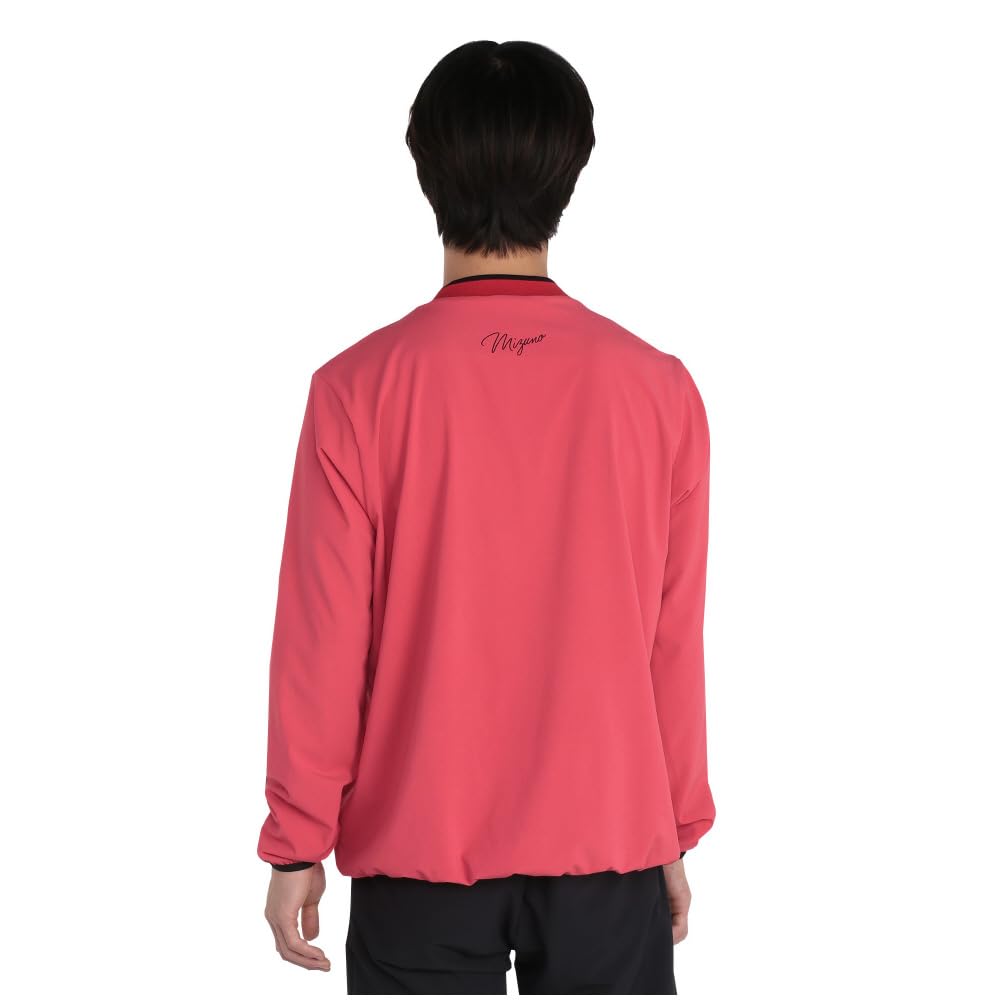 Golf Lined Long Sleeve Water Easy To E2JEB585 Paradise Red [Mizuno] Wear, V-Neck, Blouson, Shirt, Pullover, Repellent, Move, Men's