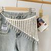 Handwoven Fringe Waistband Hollow-Out Trim Butt Curtain Jeans New Waist Hip Wrap  Fashion Accessory
