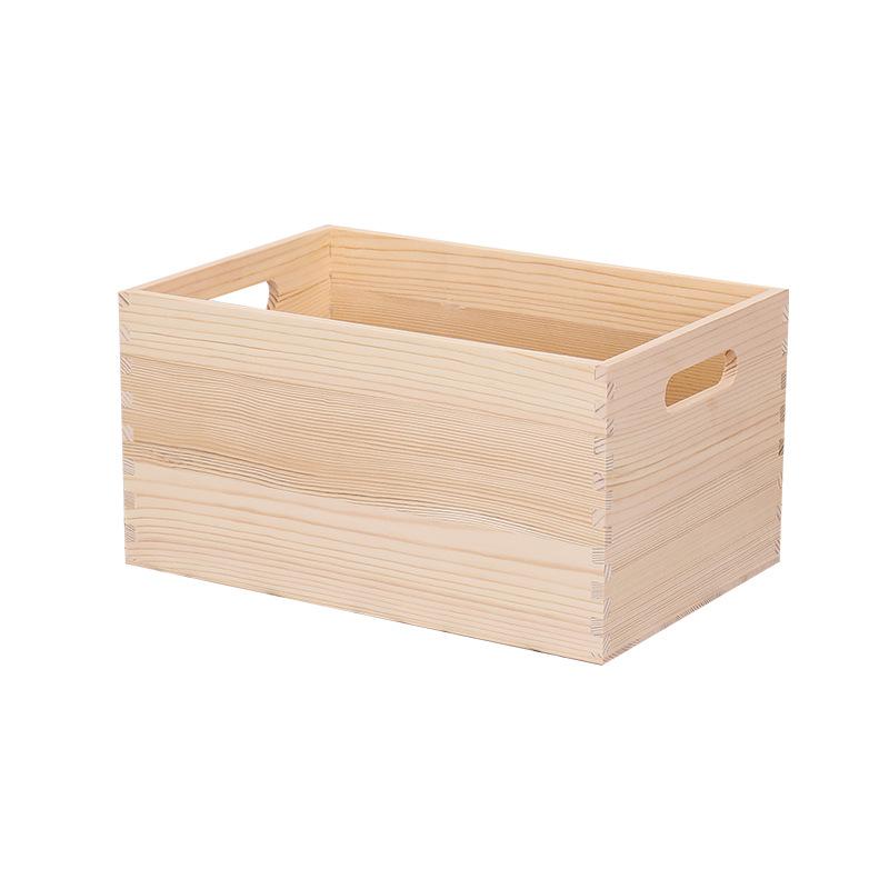 Stor Förvaringslåda för Skrivbord i Massivt Trä - Bärbar och Kreativ Organizer