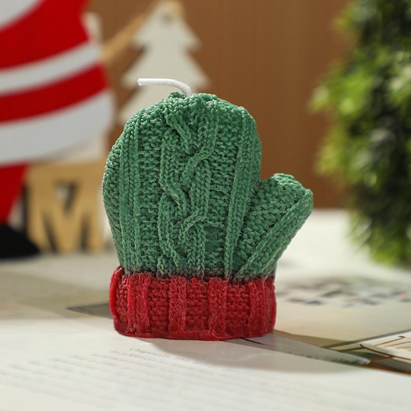 Christmas Decorations, Mini Woolen Glove-shaped Scented Candles, Souvenir Gifts, Scented Candles, Table Ornaments