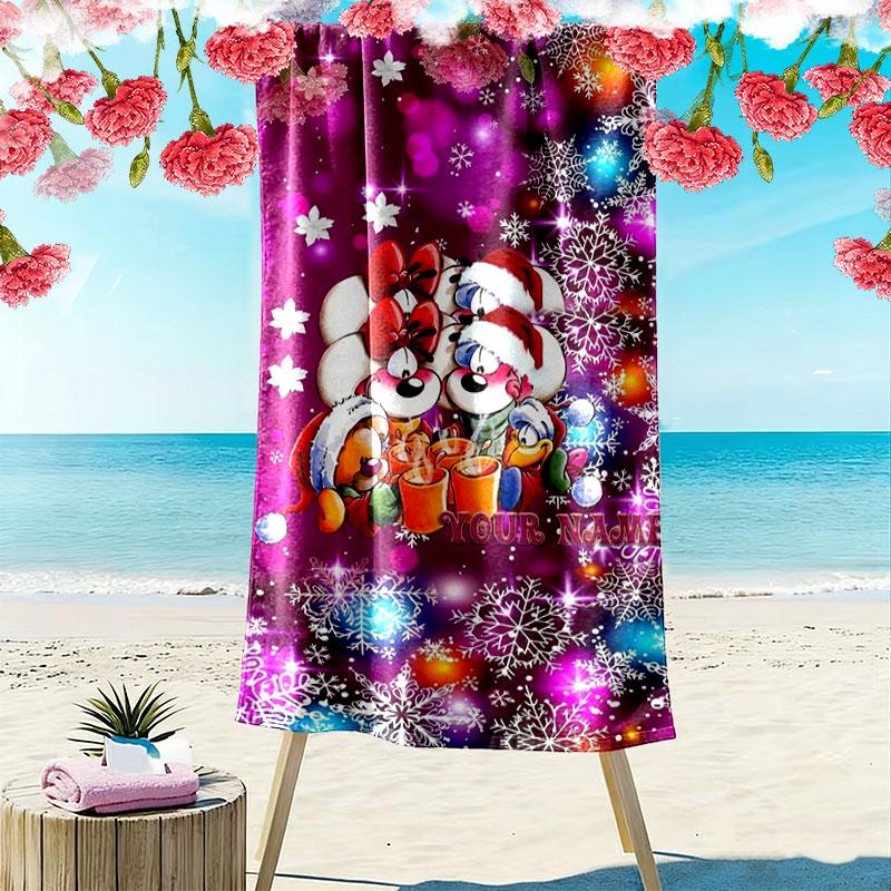 Diddl Custom Name Print Beach Towel, Large Soft Quick Dry Towel for Beach Camping Swimming