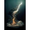 Naturkatastrophe Apokalyptischer Sturm Poster Blitze über dem Ozean Drucke Leinwandbild Wandkunst Bilder Heim Wohnzimmer Dekor