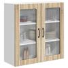Wall Mounted Glass Cabinet LUCCA Sonoma Oak 80 x 31 x 80 cm