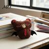 Halloween Keychain Pendant Bear Bat Plush Pendant, Stuffed Devil Backpack Bag Charm, Hanging Toy Embroidered Animal Doll with Bead Chain, Party Favors