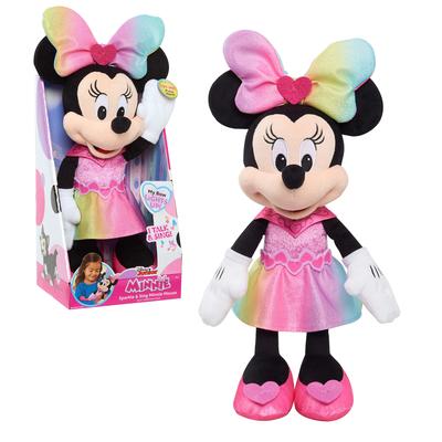 MINNIE Just Play Disney Junior Minnie Mouse Sparkling Singing Minnie Mouse 13-inch Light and Sound Plush Toy