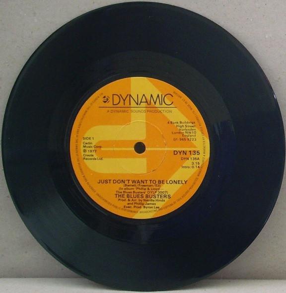 7inch Record BLUES BUSTERS - Just Don't Want To Be Lonely / Baby DYN135 Dynamic Sounds 1977 UK Reggae, Ska & Dub Used