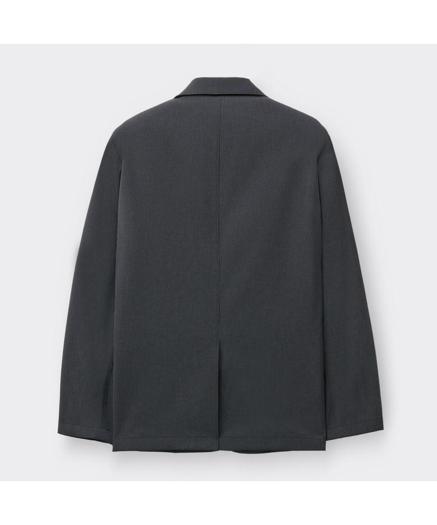 Customellow Gray Loose Fit Wrinkle Setup Jacket Cwjam26422Gyx