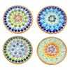 Großformatiges Holz-Rund-Untersetzer-Herstellungs-Material-Set Kreatives Mosaik Bambus-Kreis-Untersetzer Kinder Handgemachtes DIY-Spielzeug