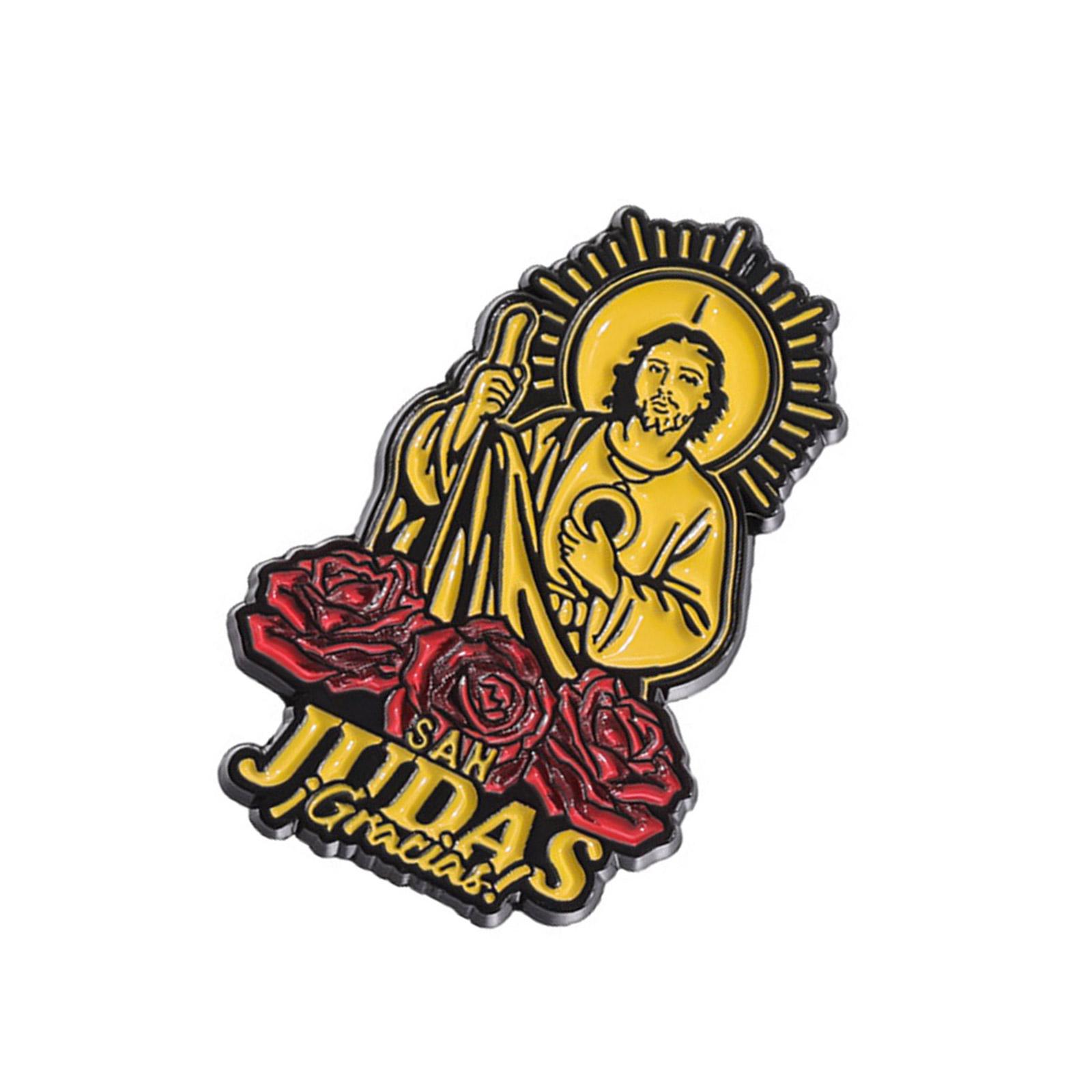 

Элегантная эмалевая брошь Стильный значок на лацкан ручной работы Аксессуар для церковных собраний или повседневной носки T3